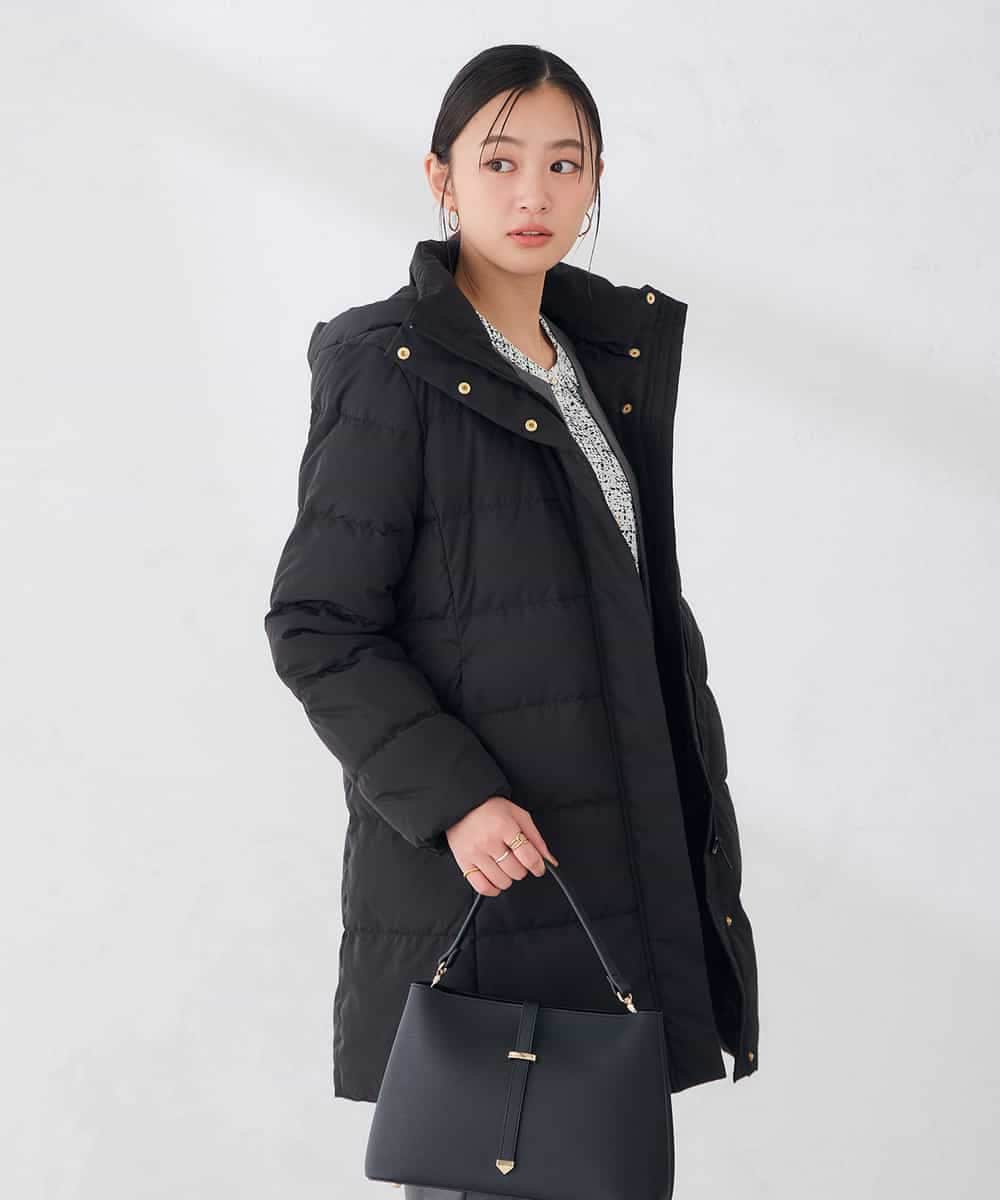 K6UBG11199 a.v.v(アー・ヴェ・ヴェ) 【WEB限定】フーテッド ロング ダウン コート ネイビー