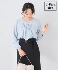 KABCD01059 a.v.v Elmi(アー・ヴェ・ヴェ) 【低身長サイズ】【洗える/ストレッチ】ボウタイメタルチャームブラウス ライトブルー