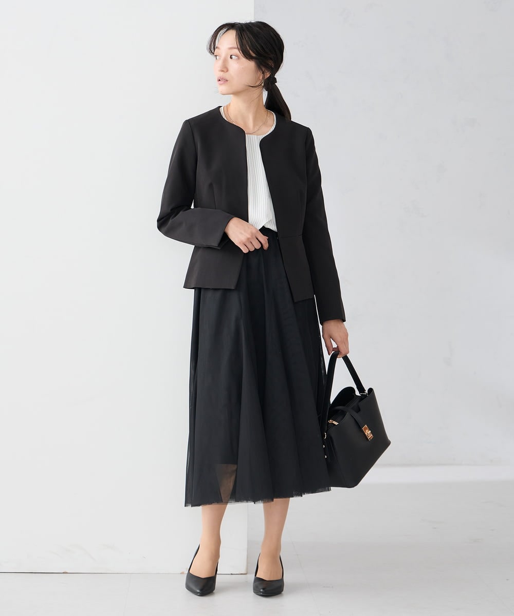 KABCD01059 a.v.v Elmi(アー・ヴェ・ヴェ) 【低身長サイズ】【洗える/ストレッチ】ボウタイメタルチャームブラウス ライトブルー