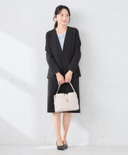 KABCD01059 a.v.v Elmi(アー・ヴェ・ヴェ) 【低身長サイズ】【洗える/ストレッチ】ボウタイメタルチャームブラウス ライトブルー