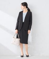 KABCD01059 a.v.v Elmi(アー・ヴェ・ヴェ) 【低身長サイズ】【洗える/ストレッチ】ボウタイメタルチャームブラウス ライトブルー