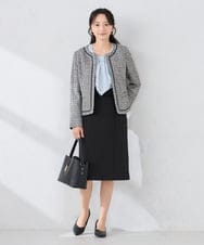 KABCD01059 a.v.v Elmi(アー・ヴェ・ヴェ) 【低身長サイズ】【洗える/ストレッチ】ボウタイメタルチャームブラウス ライトブルー