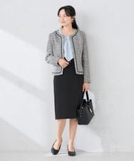 KABCD01059 a.v.v Elmi(アー・ヴェ・ヴェ) 【低身長サイズ】【洗える/ストレッチ】ボウタイメタルチャームブラウス ライトブルー