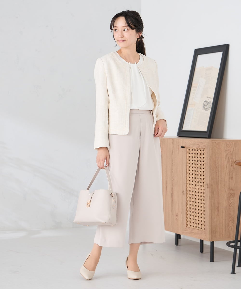 KABCD01059 a.v.v Elmi(アー・ヴェ・ヴェ) 【低身長サイズ】【洗える/ストレッチ】ボウタイメタルチャームブラウス ライトブルー