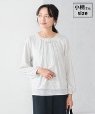 KABCD01059 a.v.v Elmi(アー・ヴェ・ヴェ) 【低身長サイズ】【洗える/ストレッチ】ボウタイメタルチャームブラウス ストライプ