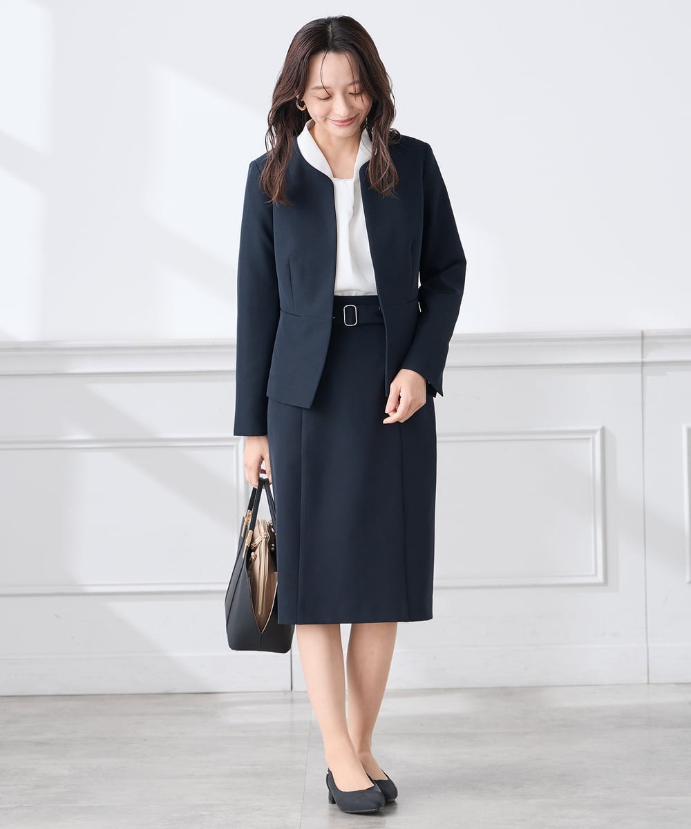 KABCD02059 a.v.v Elmi(アー・ヴェ・ヴェ) 【低身長サイズ】【洗える】ボウタイ風ブラウス ピンク