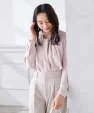 KABCD02059 a.v.v Elmi(アー・ヴェ・ヴェ) 【低身長サイズ】【洗える】ボウタイ風ブラウス ピンク