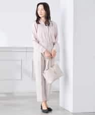 KABCD02059 a.v.v Elmi(アー・ヴェ・ヴェ) 【低身長サイズ】【洗える】ボウタイ風ブラウス ピンク