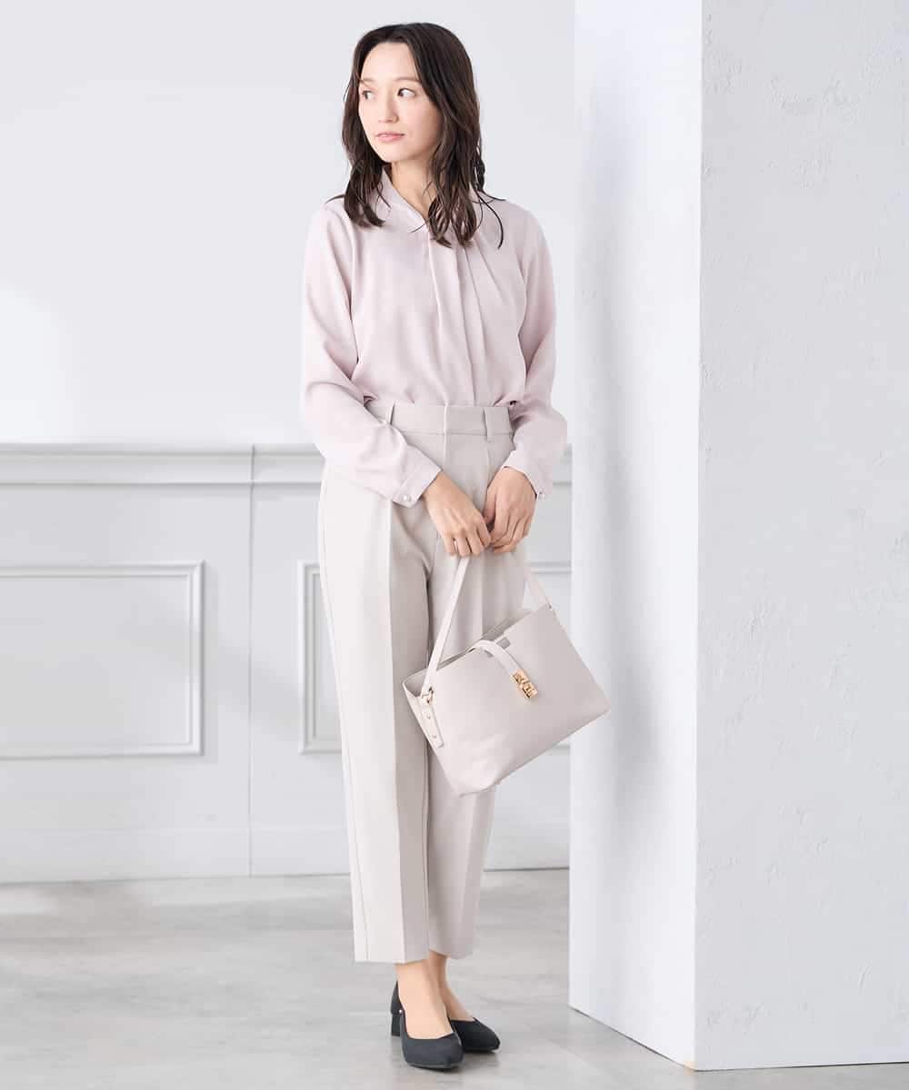 KABCD02059 a.v.v Elmi(アー・ヴェ・ヴェ) 【低身長サイズ】【洗える】ボウタイ風ブラウス ピンク