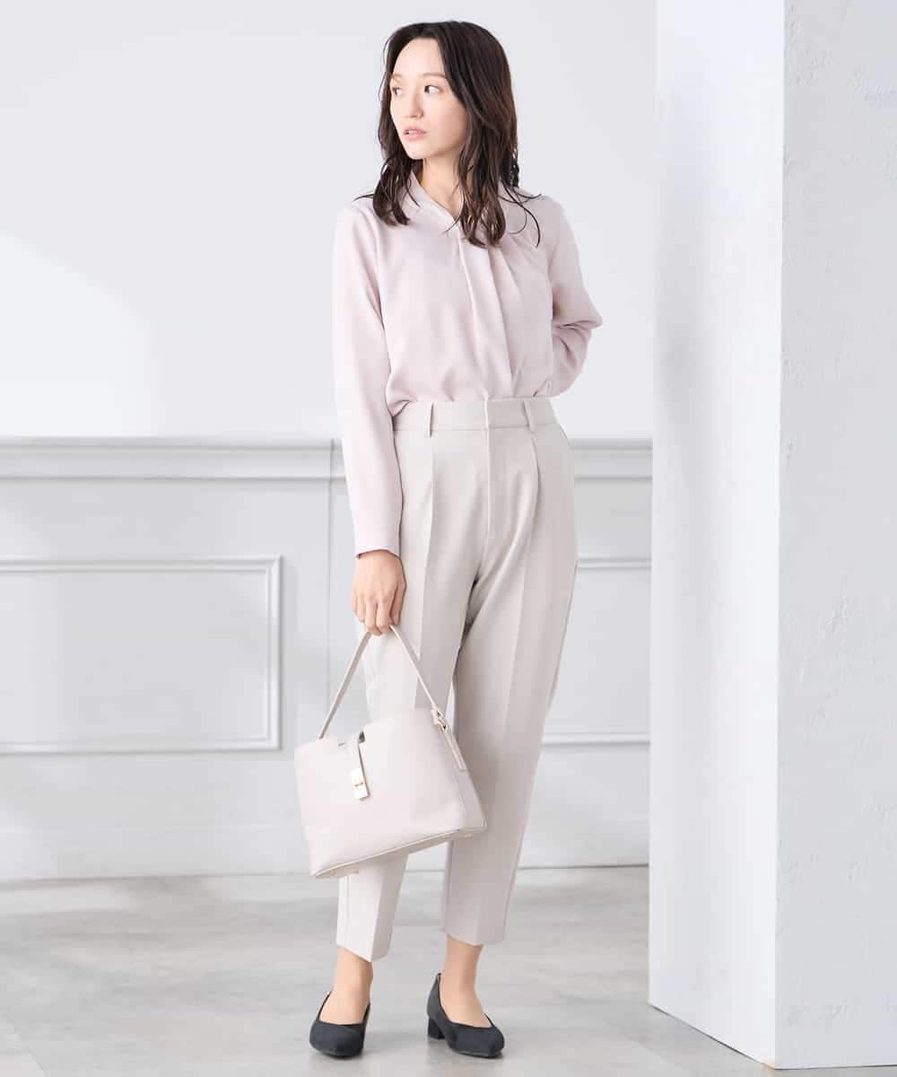 KABCD02059 a.v.v Elmi(アー・ヴェ・ヴェ) 【低身長サイズ】【洗える】ボウタイ風ブラウス ピンク