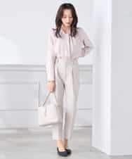 KABCD02059 a.v.v Elmi(アー・ヴェ・ヴェ) 【低身長サイズ】【洗える】ボウタイ風ブラウス ピンク