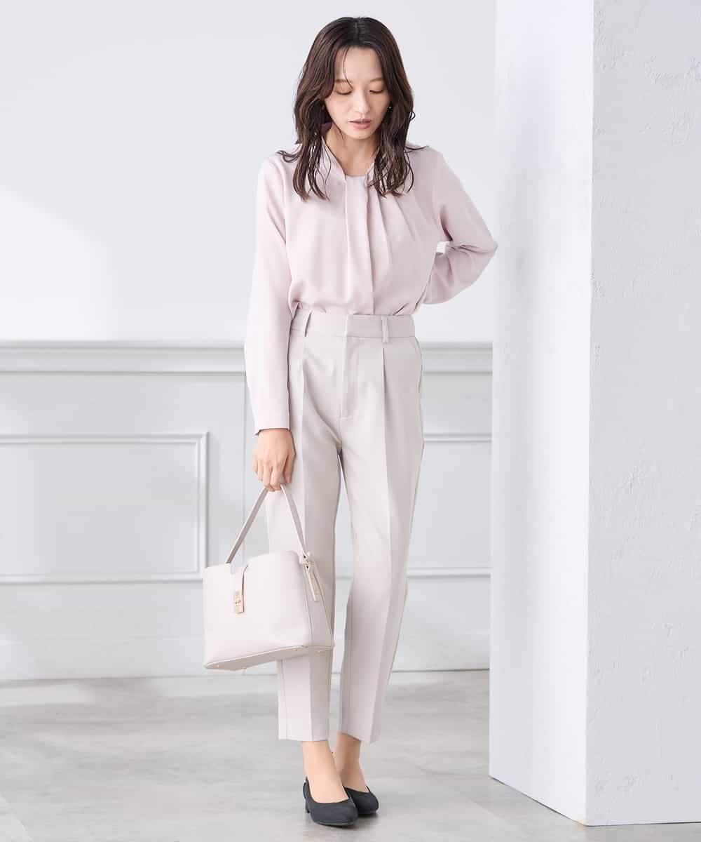 KABCD02059 a.v.v Elmi(アー・ヴェ・ヴェ) 【低身長サイズ】【洗える】ボウタイ風ブラウス ピンク