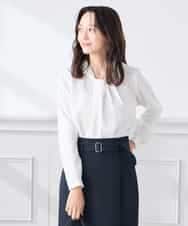 KABCD02059 a.v.v Elmi(アー・ヴェ・ヴェ) 【低身長サイズ】【洗える】ボウタイ風ブラウス ピンク