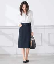 KABCD02059 a.v.v Elmi(アー・ヴェ・ヴェ) 【低身長サイズ】【洗える】ボウタイ風ブラウス ピンク