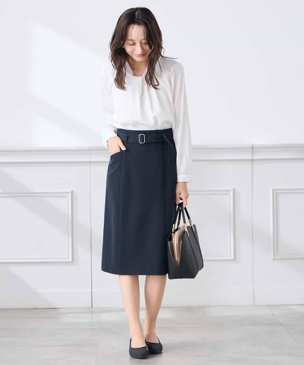 KABCD02059 a.v.v Elmi(アー・ヴェ・ヴェ) 【低身長サイズ】【洗える】ボウタイ風ブラウス ピンク