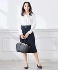 KABCD02059 a.v.v Elmi(アー・ヴェ・ヴェ) 【低身長サイズ】【洗える】ボウタイ風ブラウス ピンク