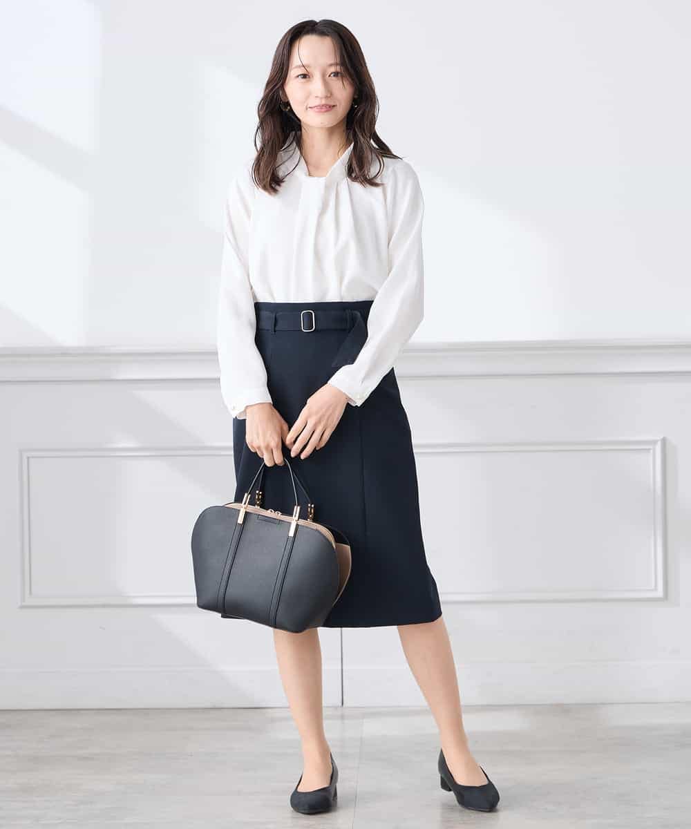 KABCD02059 a.v.v Elmi(アー・ヴェ・ヴェ) 【低身長サイズ】【洗える】ボウタイ風ブラウス ピンク