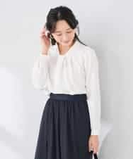 KABCD02059 a.v.v Elmi(アー・ヴェ・ヴェ) 【低身長サイズ】【洗える】ボウタイ風ブラウス ピンク