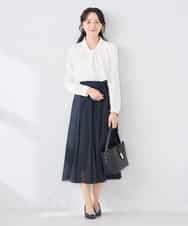 KABCD02059 a.v.v Elmi(アー・ヴェ・ヴェ) 【低身長サイズ】【洗える】ボウタイ風ブラウス ピンク