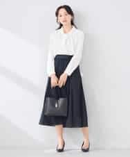 KABCD02059 a.v.v Elmi(アー・ヴェ・ヴェ) 【低身長サイズ】【洗える】ボウタイ風ブラウス ピンク