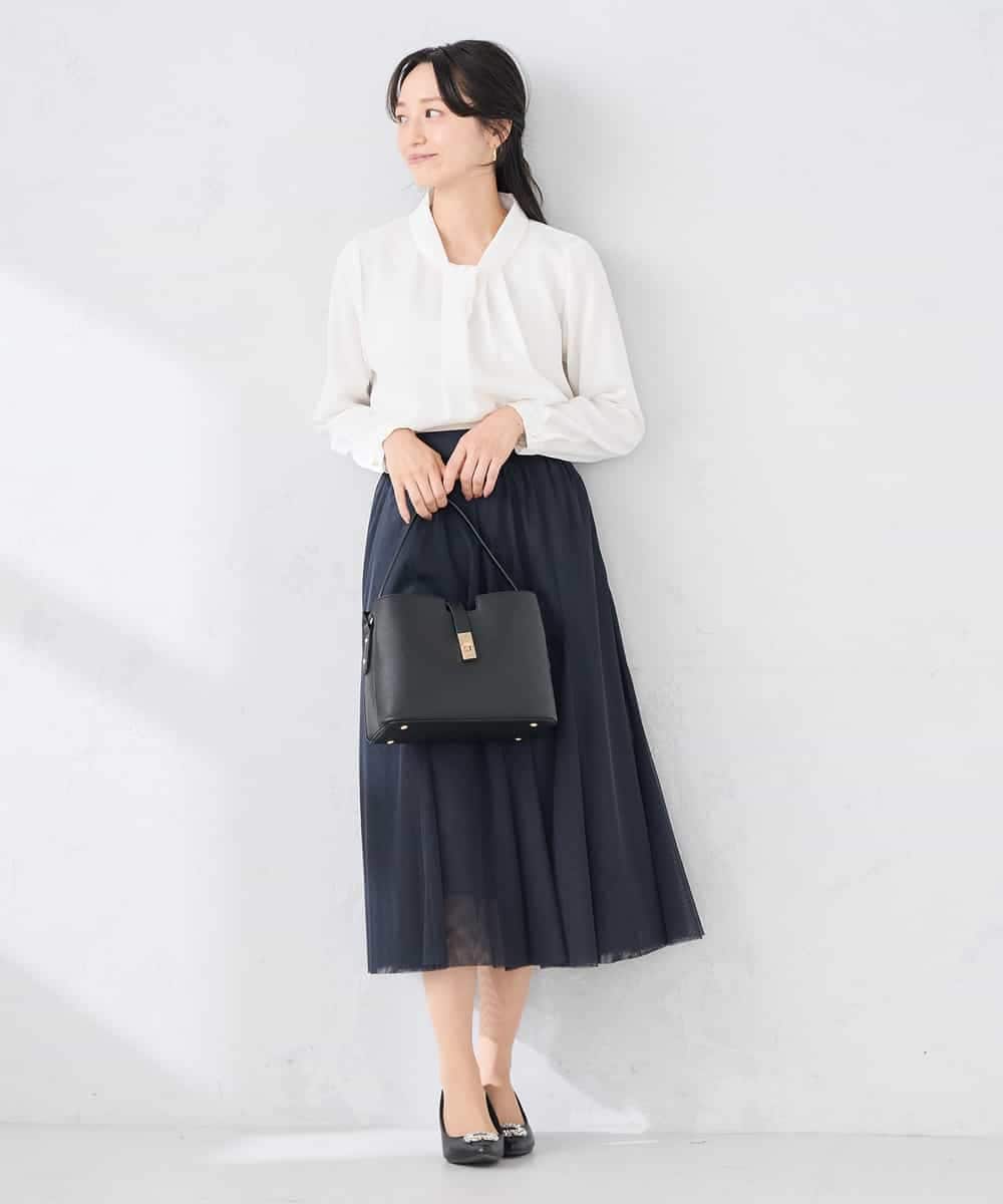 KABCD02059 a.v.v Elmi(アー・ヴェ・ヴェ) 【低身長サイズ】【洗える】ボウタイ風ブラウス ピンク