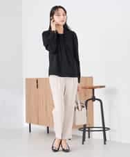 KABCD02059 a.v.v Elmi(アー・ヴェ・ヴェ) 【低身長サイズ】【洗える】ボウタイ風ブラウス ピンク