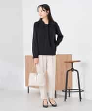 KABCD02059 a.v.v Elmi(アー・ヴェ・ヴェ) 【低身長サイズ】【洗える】ボウタイ風ブラウス ピンク