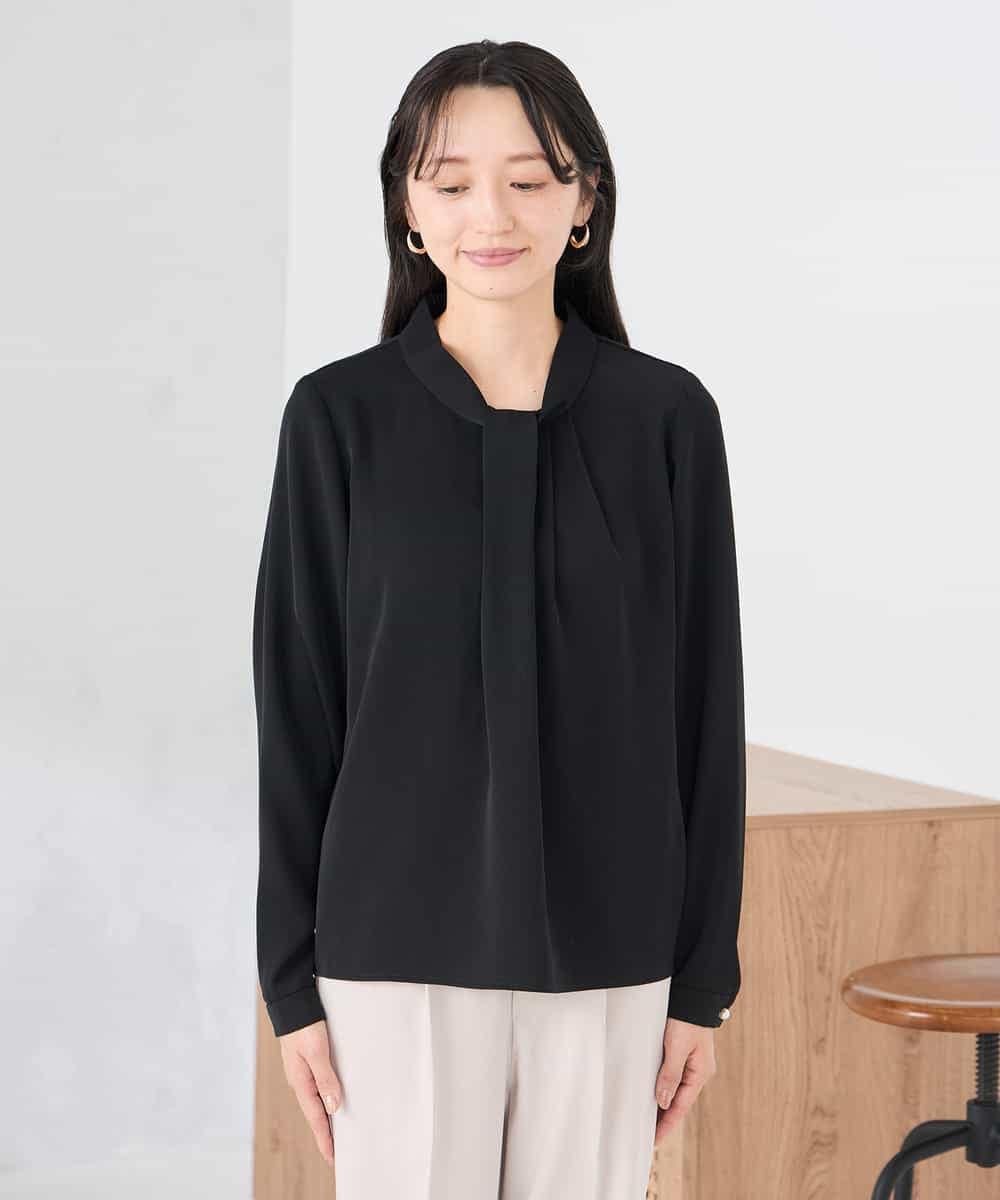 KABCD02059 a.v.v Elmi(アー・ヴェ・ヴェ) 【低身長サイズ】【洗える】ボウタイ風ブラウス ピンク