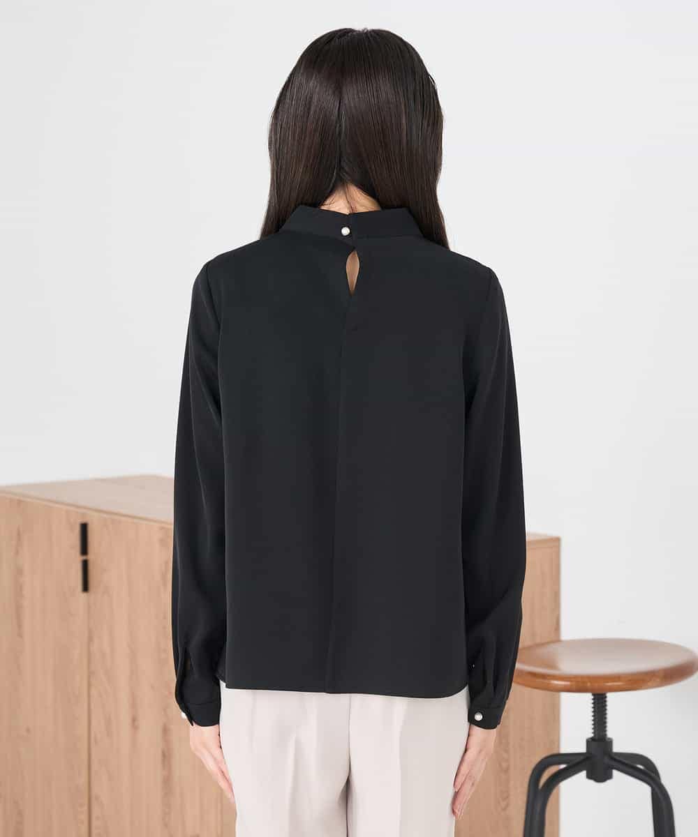 KABCD02059 a.v.v Elmi(アー・ヴェ・ヴェ) 【低身長サイズ】【洗える】ボウタイ風ブラウス ピンク