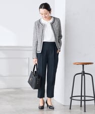 KABCD03059 a.v.v Elmi(アー・ヴェ・ヴェ) 【低身長サイズ】【洗える】タックネックブラウス ライトブルー