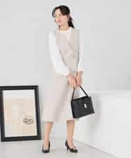 KABCD03059 a.v.v Elmi(アー・ヴェ・ヴェ) 【低身長サイズ】【洗える】タックネックブラウス ライトブルー