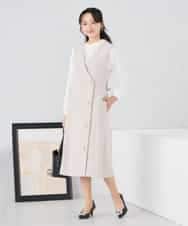 KABCD03059 a.v.v Elmi(アー・ヴェ・ヴェ) 【低身長サイズ】【洗える】タックネックブラウス ライトブルー