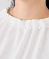 KABCD03059 a.v.v Elmi(アー・ヴェ・ヴェ) 【低身長サイズ】【洗える】タックネックブラウス ライトブルー