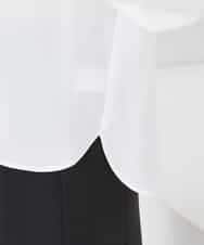 KABCD03059 a.v.v Elmi(アー・ヴェ・ヴェ) 【低身長サイズ】【洗える】タックネックブラウス ライトブルー