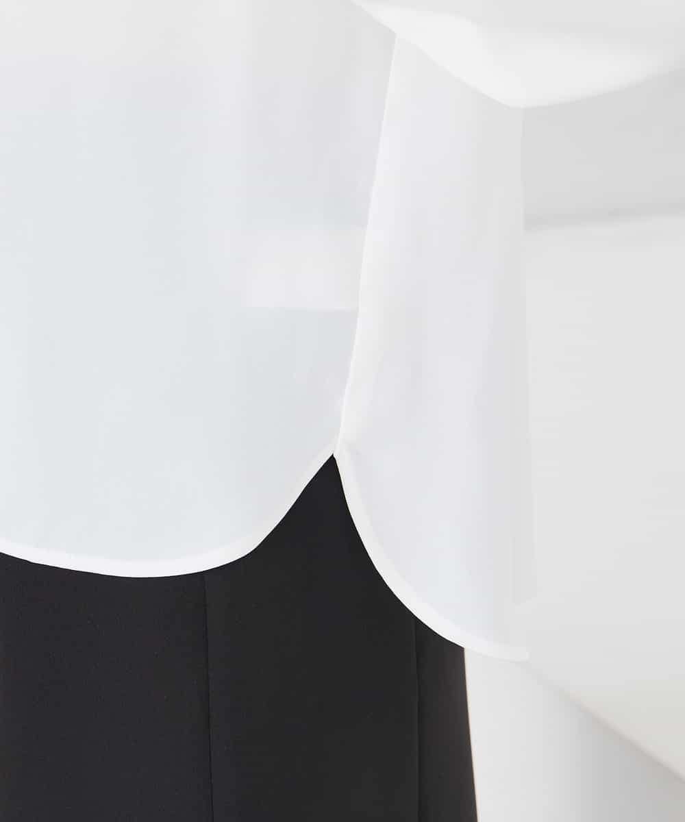 KABCD03059 a.v.v Elmi(アー・ヴェ・ヴェ) 【低身長サイズ】【洗える】タックネックブラウス ライトブルー