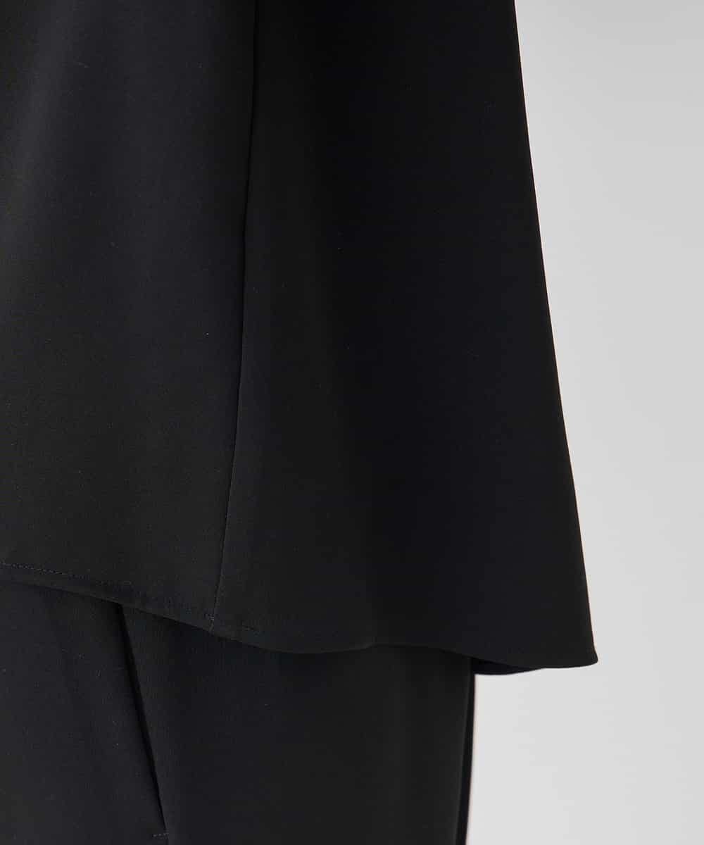 KABCD05059 a.v.v Elmi(アー・ヴェ・ヴェ) 【低身長サイズ】サテンバックフレアブラウス【洗える/速乾/毛玉になりにくい/イージーケア】 ネイビー