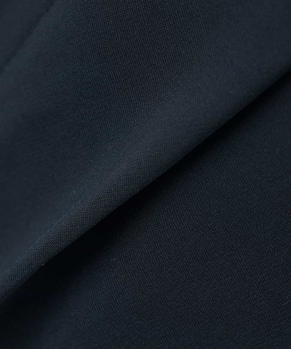 KABCD06059 a.v.v Elmi(アー・ヴェ・ヴェ) 【低身長サイズ】2WAYサテン襟付きペプラムブラウス【洗える/速乾/毛玉になりにくい/イージーケア】 ネイビー