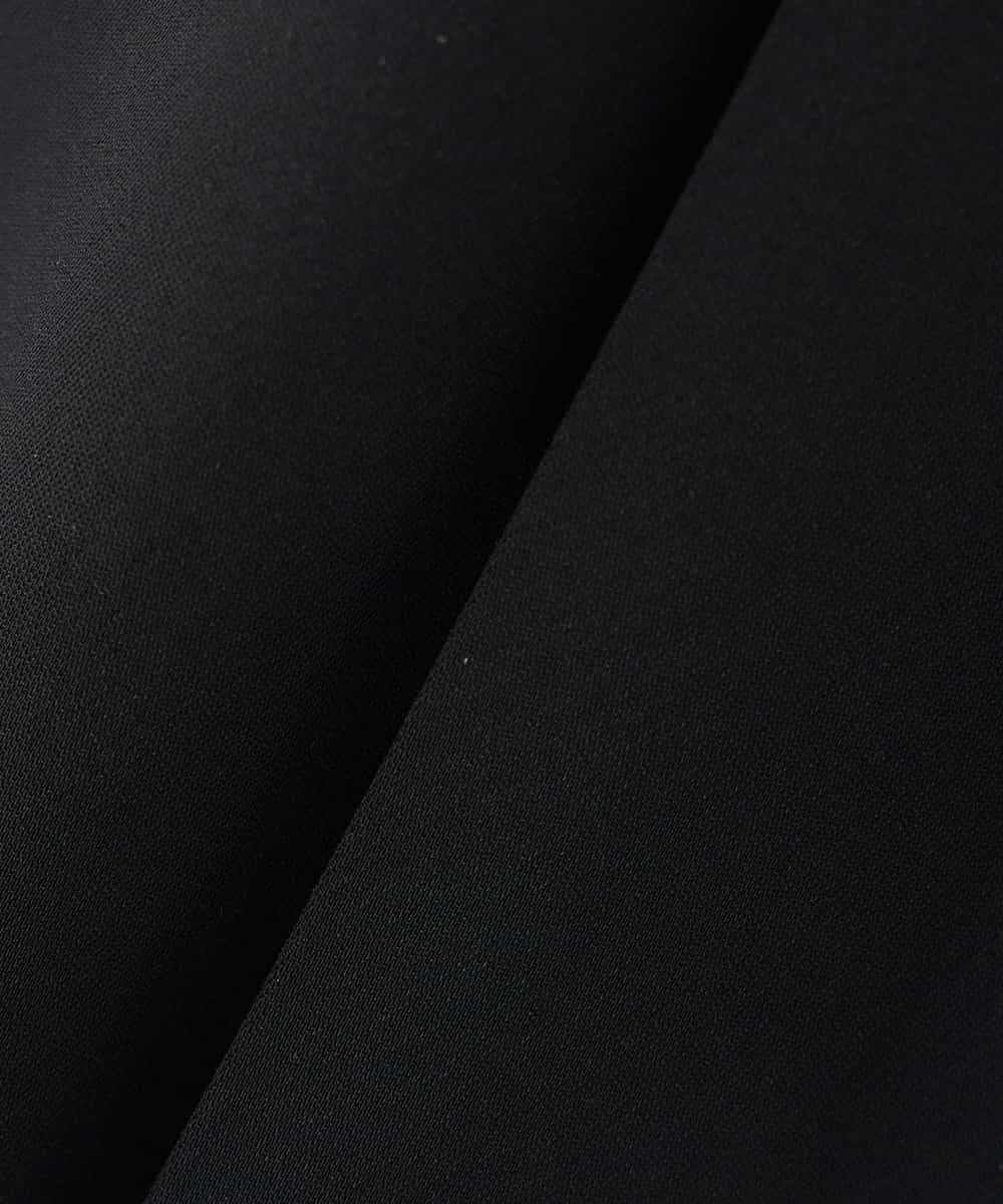 KABCD06059 a.v.v Elmi(アー・ヴェ・ヴェ) 【低身長サイズ】2WAYサテン襟付きペプラムブラウス【洗える/速乾/毛玉になりにくい/イージーケア】 ネイビー