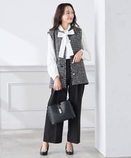 KABCD07059 a.v.v Elmi(アー・ヴェ・ヴェ) 【低身長サイズ】【洗える】2WAY袖プリーツボウタイブラウス ホワイト