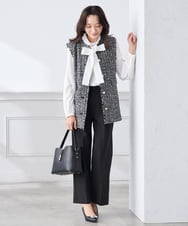 KABCD07059 a.v.v Elmi(アー・ヴェ・ヴェ) 【低身長サイズ】【洗える】2WAY袖プリーツボウタイブラウス ホワイト