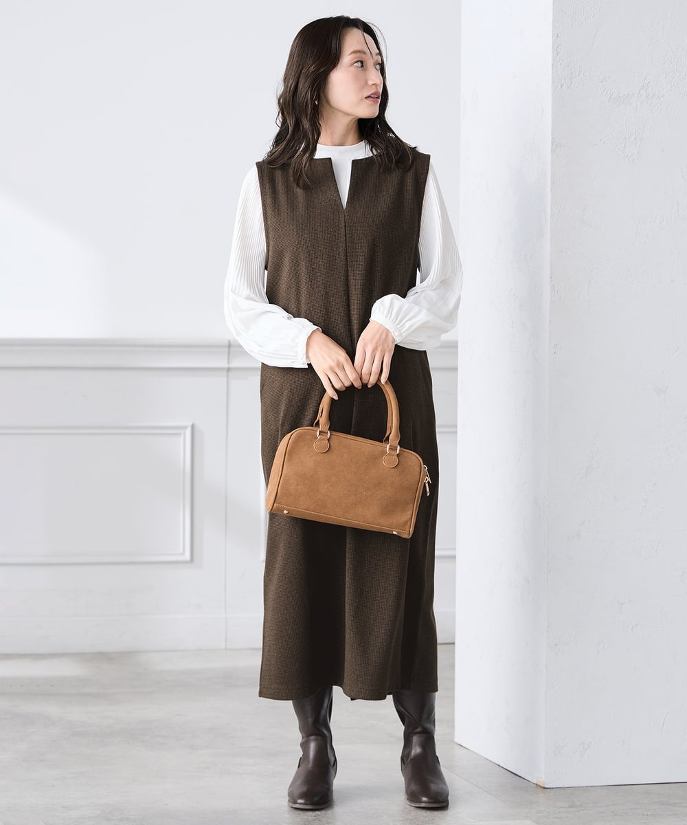 KABCD07059 a.v.v Elmi(アー・ヴェ・ヴェ) 【低身長サイズ】【洗える】2WAY袖プリーツボウタイブラウス ホワイト