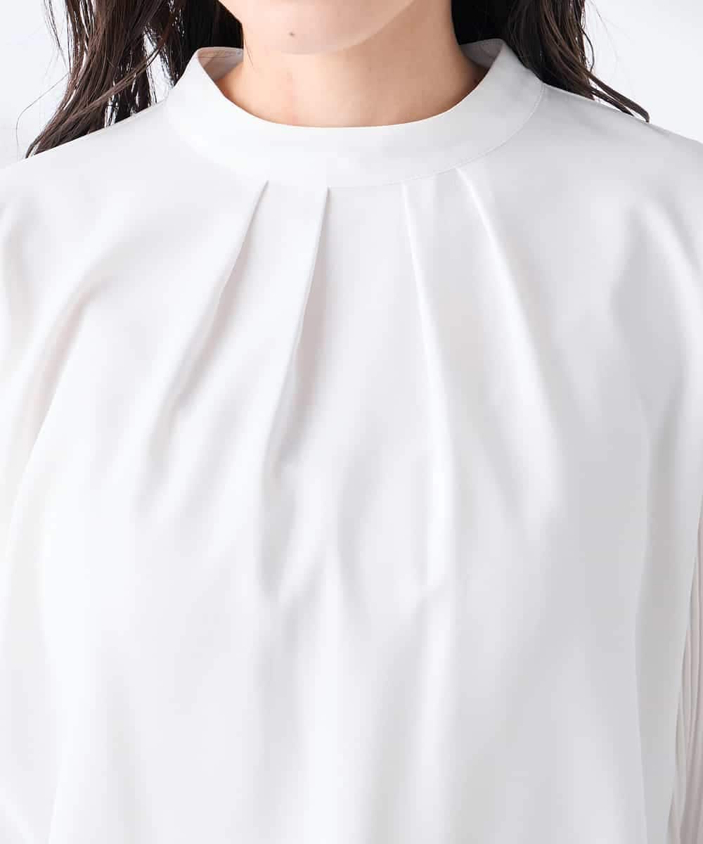 KABCD07059 a.v.v Elmi(アー・ヴェ・ヴェ) 【低身長サイズ】【洗える】2WAY袖プリーツボウタイブラウス ホワイト