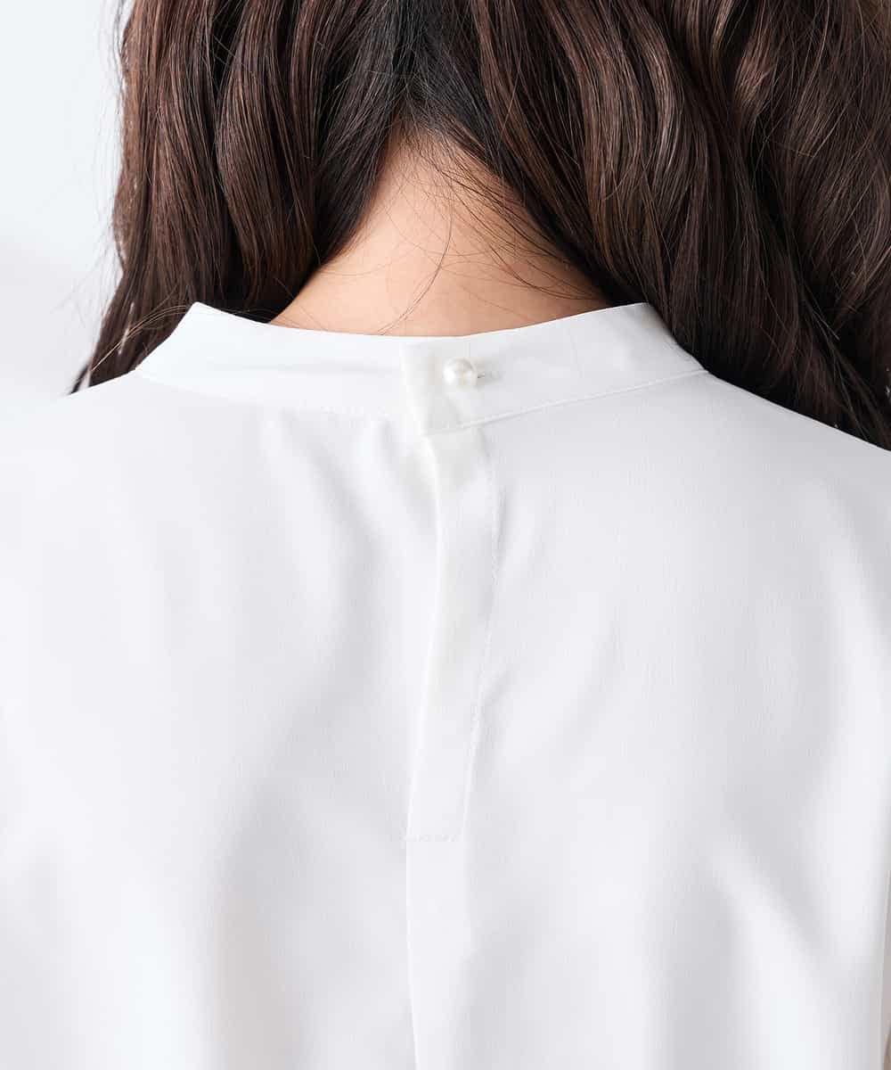 KABCD07059 a.v.v Elmi(アー・ヴェ・ヴェ) 【低身長サイズ】【洗える】2WAY袖プリーツボウタイブラウス ホワイト