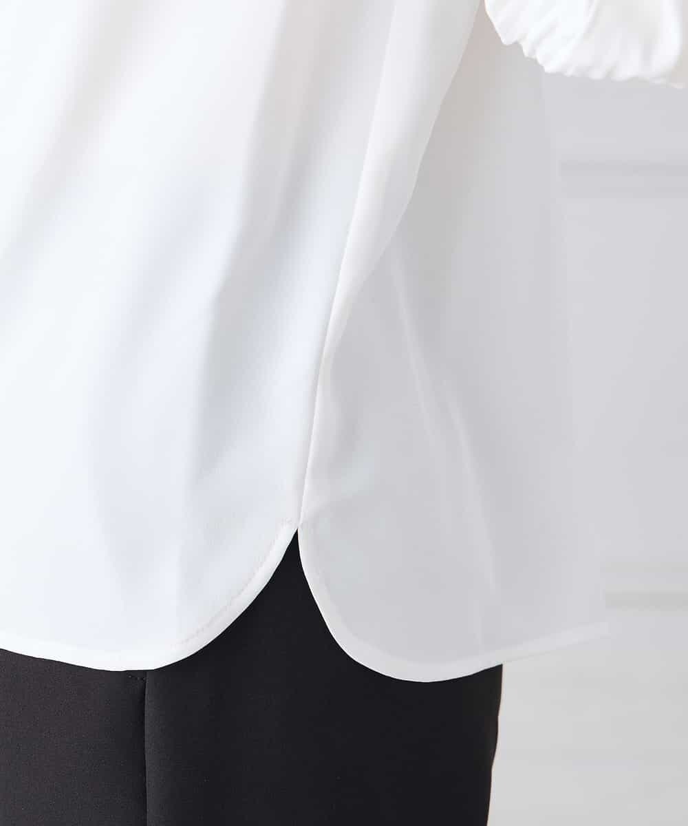 KABCD07059 a.v.v Elmi(アー・ヴェ・ヴェ) 【低身長サイズ】【洗える】2WAY袖プリーツボウタイブラウス ホワイト