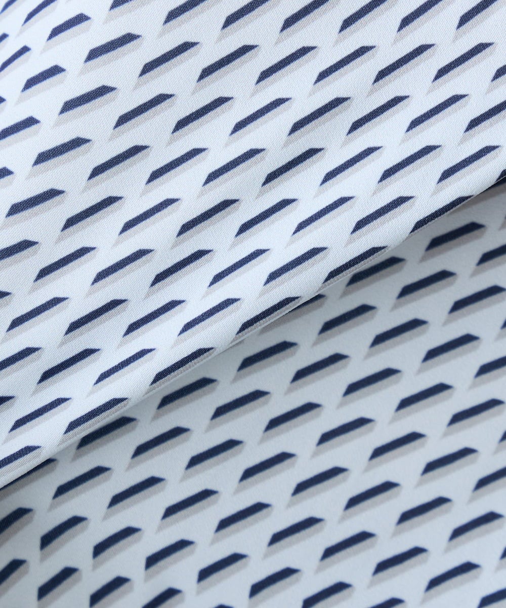 KABFE09059 a.v.v Elmi(アー・ヴェ・ヴェ) 【低身長サイズ】幾何柄ボウタイ風ブラウス ライトブルー