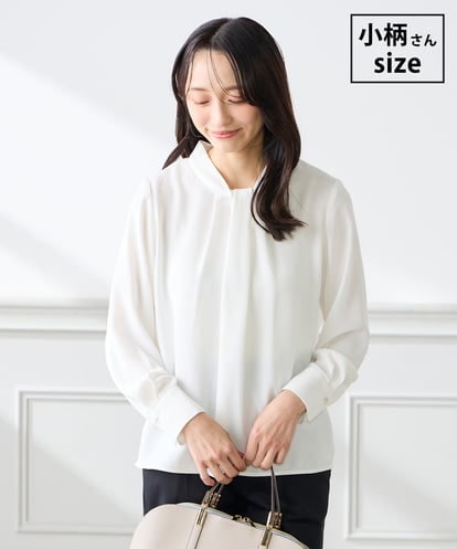 KABFE09059 a.v.v Elmi 【低身長サイズ】幾何柄ボウタイ風ブラウス