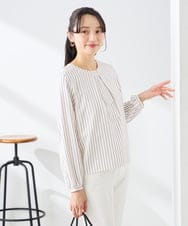 KABFE10059 a.v.v Elmi(アー・ヴェ・ヴェ) 【低身長サイズ】【洗える/ストレッチ】バーチャームボウタイブラウス ピンク