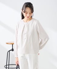 KABFE10059 a.v.v Elmi(アー・ヴェ・ヴェ) 【低身長サイズ】【洗える/ストレッチ】バーチャームボウタイブラウス ピンク