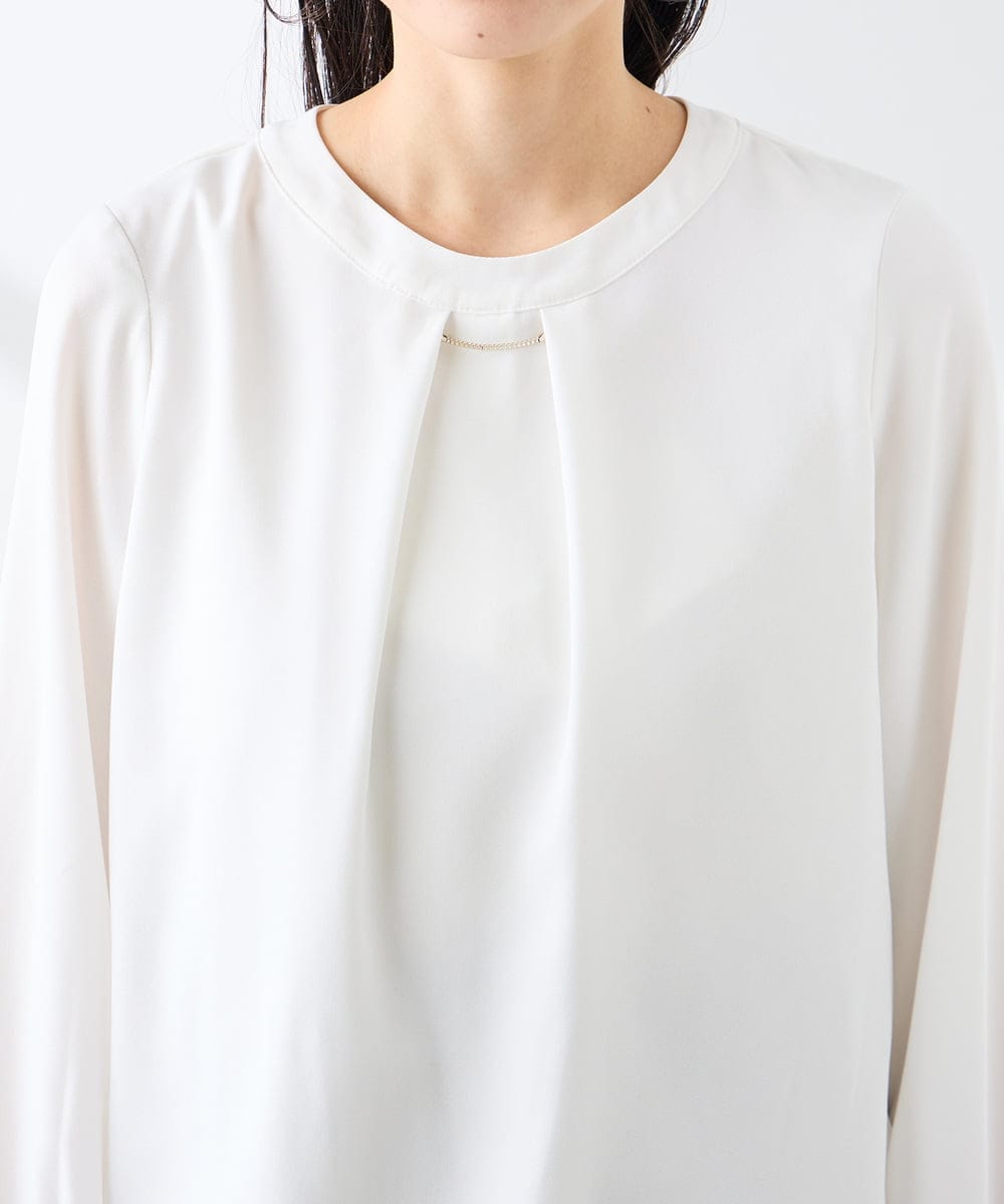 KABFE10059 a.v.v Elmi(アー・ヴェ・ヴェ) 【低身長サイズ】【洗える/ストレッチ】バーチャームボウタイブラウス ピンク