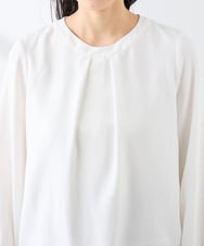 KABFE10059 a.v.v Elmi(アー・ヴェ・ヴェ) 【低身長サイズ】【洗える/ストレッチ】バーチャームボウタイブラウス ピンク